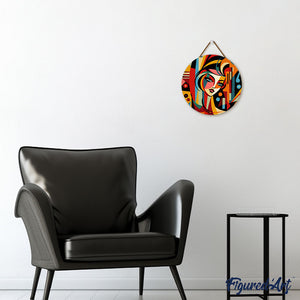 Dipingere con i Numeri su Disco di Legno - Donna Astratta Stile Picasso