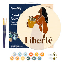 Carica l&#39;immagine nel visualizzatore di Gallery, Dipingere con i Numeri su Disco di Legno - Libertà