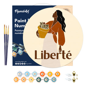 Dipingere con i Numeri su Disco di Legno - Libertà