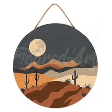 Carica l&#39;immagine nel visualizzatore di Gallery, Dipingere con i Numeri su Disco di Legno - Chiaro di luna nel deserto