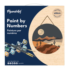Carica l&#39;immagine nel visualizzatore di Gallery, Dipingere con i Numeri su Disco di Legno - Chiaro di luna nel deserto
