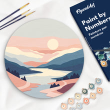 Carica l&#39;immagine nel visualizzatore di Gallery, Dipingere con i Numeri su Disco di Legno - Alba pastello