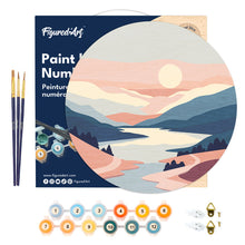 Carica l&#39;immagine nel visualizzatore di Gallery, Dipingere con i Numeri su Disco di Legno - Alba pastello