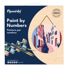 Carica l&#39;immagine nel visualizzatore di Gallery, Dipingere con i Numeri su Disco di Legno - Via di paese