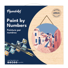 Carica l&#39;immagine nel visualizzatore di Gallery, Dipingere con i Numeri su Disco di Legno - Santorini