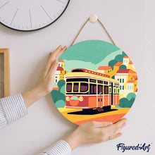 Carica l&#39;immagine nel visualizzatore di Gallery, Dipingere con i Numeri su Disco di Legno - Lisbona