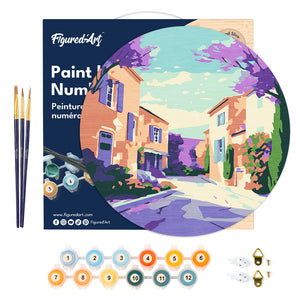 Dipingere con i Numeri su Disco di Legno - Primavera in Provenza