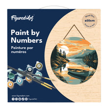 Carica l&#39;immagine nel visualizzatore di Gallery, Dipingere con i Numeri su Disco di Legno - Canoa en lago de montaña