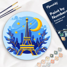 Carica l&#39;immagine nel visualizzatore di Gallery, Dipingere con i Numeri su Disco di Legno - Torre Eiffel