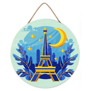 Dipingere con i Numeri su Disco di Legno - Torre Eiffel