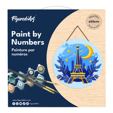 Carica l&#39;immagine nel visualizzatore di Gallery, Dipingere con i Numeri su Disco di Legno - Torre Eiffel