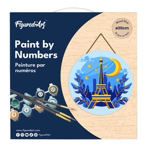 Dipingere con i Numeri su Disco di Legno - Torre Eiffel