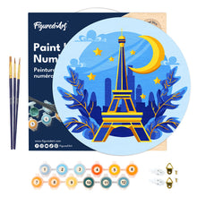 Carica l&#39;immagine nel visualizzatore di Gallery, Dipingere con i Numeri su Disco di Legno - Torre Eiffel