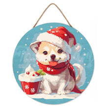 Carica l&#39;immagine nel visualizzatore di Gallery, Dipingere con i Numeri su Disco di Legno - Cucciolo di Natale