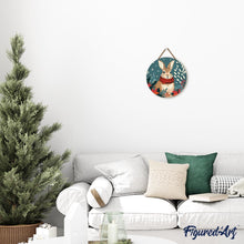 Carica l&#39;immagine nel visualizzatore di Gallery, Dipingere con i Numeri su Disco di Legno - Coniglietto di Natale