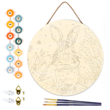 Carica l&#39;immagine nel visualizzatore di Gallery, Dipingere con i Numeri su Disco di Legno - Coniglietto di Natale