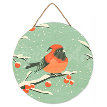 Carica l&#39;immagine nel visualizzatore di Gallery, Dipingere con i Numeri su Disco di Legno - Cardinale invernale