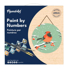 Carica l&#39;immagine nel visualizzatore di Gallery, Dipingere con i Numeri su Disco di Legno - Cardinale invernale