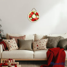 Carica l&#39;immagine nel visualizzatore di Gallery, Dipingere con i Numeri su Disco di Legno - Ghirlanda natalizia floreale