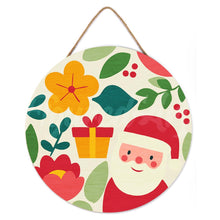 Carica l&#39;immagine nel visualizzatore di Gallery, Dipingere con i Numeri su Disco di Legno - Babbo Natale e fiori