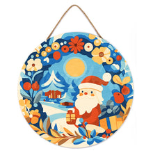 Carica l&#39;immagine nel visualizzatore di Gallery, Dipingere con i Numeri su Disco di Legno - Ghirlanda e Babbo Natale