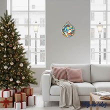 Carica l&#39;immagine nel visualizzatore di Gallery, Dipingere con i Numeri su Disco di Legno - Ghirlanda e Babbo Natale