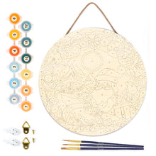 Carica l&#39;immagine nel visualizzatore di Gallery, Dipingere con i Numeri su Disco di Legno - Ghirlanda e Babbo Natale