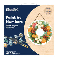 Carica l&#39;immagine nel visualizzatore di Gallery, Dipingere con i Numeri su Disco di Legno - Ghirlanda di pino e agrumi