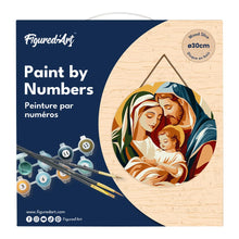 Carica l&#39;immagine nel visualizzatore di Gallery, Dipingere con i Numeri su Disco di Legno - Sacra Famiglia