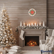 Carica l&#39;immagine nel visualizzatore di Gallery, Dipingere con i Numeri su Disco di Legno - Mandala invernale