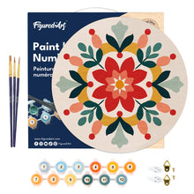 Carica l&#39;immagine nel visualizzatore di Gallery, Dipingere con i Numeri su Disco di Legno - Mandala invernale