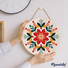 Carica l&#39;immagine nel visualizzatore di Gallery, Dipingere con i Numeri su Disco di Legno - Mandala invernale