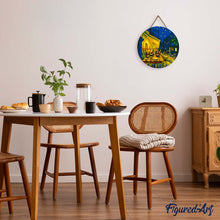 Carica l'immagine nel visualizzatore di Gallery, Dipingere con i numeri - Dipingere con i Numeri su Disco di Legno - Van Gogh Terrazza Del Caffé Di Notte