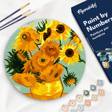 Carica l'immagine nel visualizzatore di Gallery, Dipingere con i numeri - Dipingere con i Numeri su Disco di Legno - Van Gogh - Girasoli Figured'Art