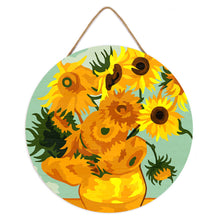 Carica l'immagine nel visualizzatore di Gallery, Dipingere con i numeri - Dipingere con i Numeri su Disco di Legno - Van Gogh - Girasoli
