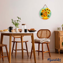 Carica l'immagine nel visualizzatore di Gallery, Dipingere con i numeri - Dipingere con i Numeri su Disco di Legno - Van Gogh - Girasoli