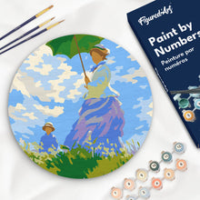 Carica l'immagine nel visualizzatore di Gallery, Dipingere con i numeri - Dipingere con i Numeri su Disco di Legno - La passeggiata - Monet Figured'Art