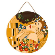 Carica l'immagine nel visualizzatore di Gallery, Dipingere con i numeri - Dipingere con i Numeri su Disco di Legno - Il bacio - Klimt