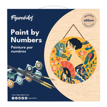 Carica l'immagine nel visualizzatore di Gallery, Dipingere con i numeri - Dipingere con i Numeri su Disco di Legno - Dama con ventaglio - Klimt