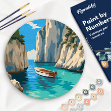 Carica l'immagine nel visualizzatore di Gallery, Dipingere con i numeri - Dipingere con i Numeri su Disco di Legno - Cala Blu Tranquilla Figured'Art