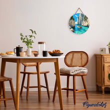 Carica l'immagine nel visualizzatore di Gallery, Dipingere con i numeri - Dipingere con i Numeri su Disco di Legno - Cala Blu Tranquilla