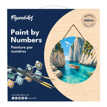 Carica l'immagine nel visualizzatore di Gallery, Dipingere con i numeri - Dipingere con i Numeri su Disco di Legno - Cala Blu Tranquilla