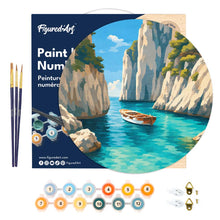 Carica l'immagine nel visualizzatore di Gallery, Dipingere con i numeri - Dipingere con i Numeri su Disco di Legno - Cala Blu Tranquilla