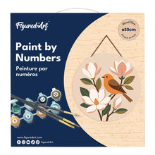 Carica l'immagine nel visualizzatore di Gallery, Dipingere con i numeri - Dipingere con i Numeri su Disco di Legno - Usignolo e magnolie