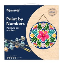 Carica l'immagine nel visualizzatore di Gallery, Dipingere con i numeri - Dipingere con i Numeri su Disco di Legno - Mandala dell’ibisco