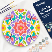 Carica l'immagine nel visualizzatore di Gallery, Dipingere con i numeri - Dipingere con i Numeri su Disco di Legno - Mandala e farfalle Figured'Art