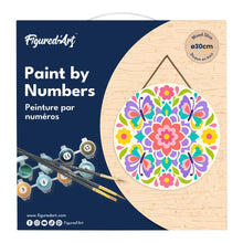 Carica l'immagine nel visualizzatore di Gallery, Dipingere con i numeri - Dipingere con i Numeri su Disco di Legno - Mandala e farfalle
