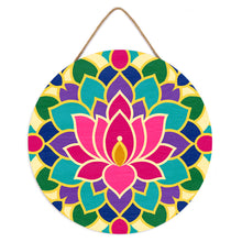 Carica l'immagine nel visualizzatore di Gallery, Dipingere con i numeri - Dipingere con i Numeri su Disco di Legno - Mandala del loto