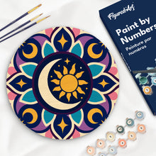 Carica l'immagine nel visualizzatore di Gallery, Dipingere con i numeri - Dipingere con i Numeri su Disco di Legno - Mandala celestiale Figured'Art