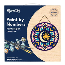 Carica l'immagine nel visualizzatore di Gallery, Dipingere con i numeri - Dipingere con i Numeri su Disco di Legno - Mandala celestiale